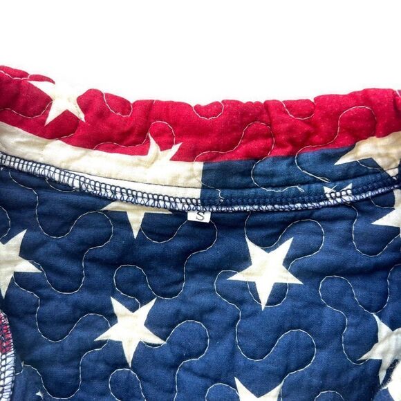 Ozark Mt Quilts American Flag Themed Patchwork Quilted Jacket Women's S - Picture 3 of 9
